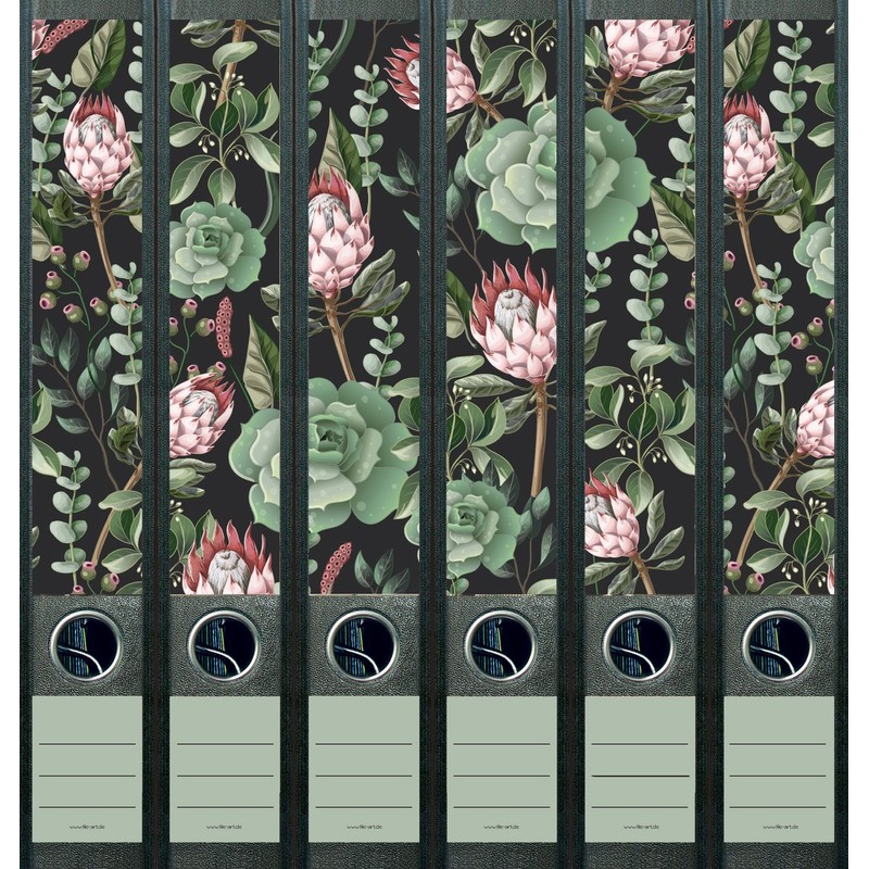 Set of 10 Wide and Narrow Folder Spines Succulent Plant
