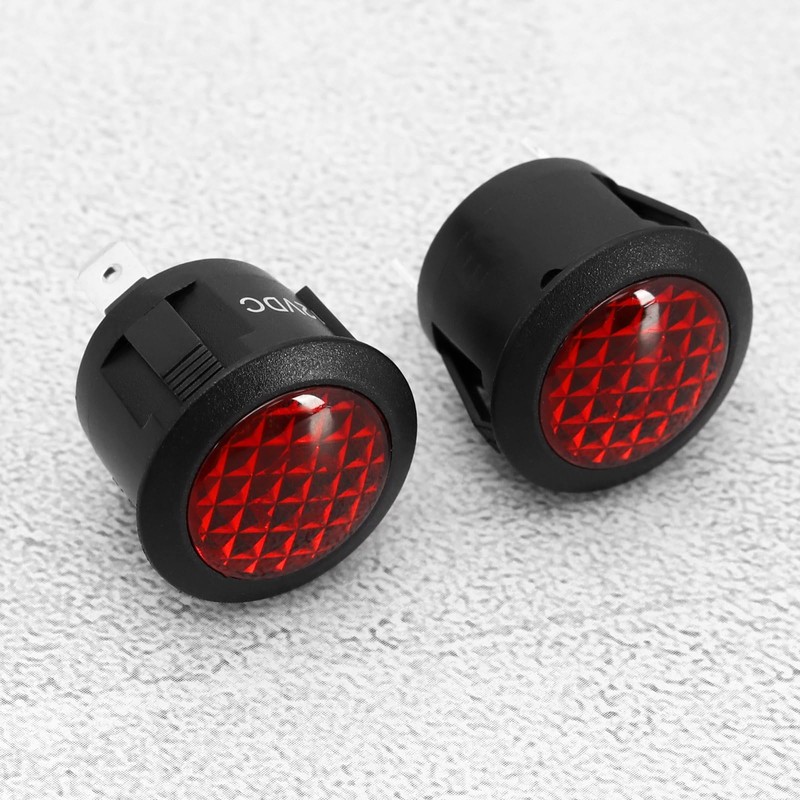EMSea 4PCS Red LED Warning Light DC 12V 2 Pin