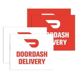 Dakchor Car Magnets - Delivery Driver DoorDash Magnet Sign Reusable Removable Waterproof Magnetic 4 Pcs (2 Red + 2 White) 20x25cm (7.8x9.8inch)