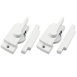 BokWin 2 Pcs Sliding Window Sash Locks and Keeper Cam Action Window Locks Replacement for Double Hung Security Window(White)
