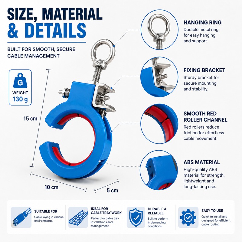 Cable Tray Pulley Guide for Wire Installation – ABS Wire