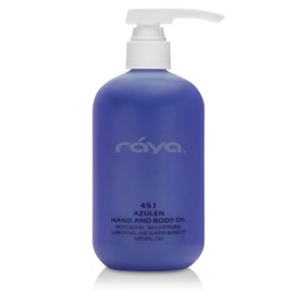 RAYA Azulen Hand and Body Oil 16 oz (451) | Softening and Natural Blend of Oils for Hands, Arms, Legs, and Body | Great as a Body Massage Oil | Great for All Skin