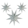 SUNBEAUTY 30 cm Paper Star, Grey, Set of 3, Folding,