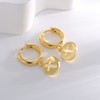 Charm-In I 14K Gold Plated Cross Earrings-Drop Huggie Charm Earrings