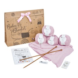 Needle It® - Knitting Set for Beginners Complete with Knitting Needles - Baby Blanket for Knitting Yourself - Gift Idea (Pink)