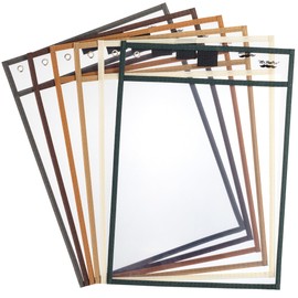 Mr. Pen- Dry Erase Pocket Sleeves, 6 Pack, 10"x14", Desert Dusk Color Theme, Dry Erase Pockets Reusable Sleeves, Job Ticket Holders with Marker Holder & Metal Eyelet