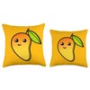Happy Adorable Cute Orange Mango Throw Pillow
