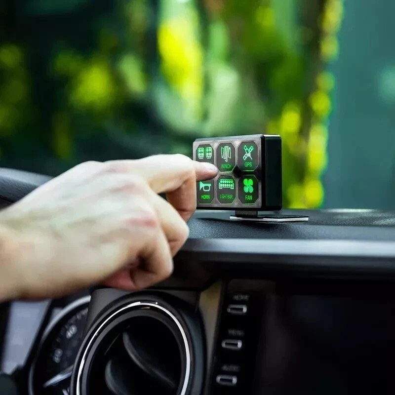 Pilot Automotive 6 Gang Universal LED Switch Panel System Push