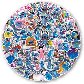 Roll Over Image to Zoom in 100 Pieces Stitch Stickers for Water Bottles Lilo and Stitch Stickers for Girls Kids Stitch Gifts Stuff Party Favors,Car Stickers and Decals