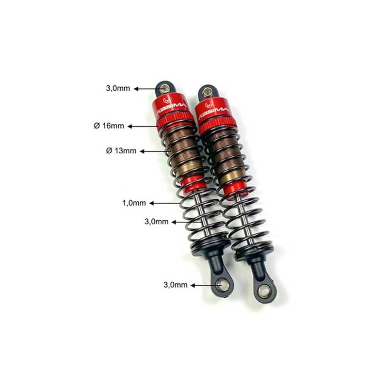 ABSIMA Aluminium standard shock absorber, 95 mm, 1/10 (2)