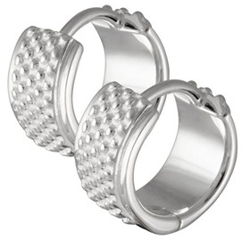 Vinani Women's Folding Creole Earrings 925 Sterling Silver Pattern Earrings Hedgehog CIG