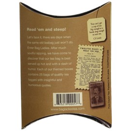 Bag Ladies Tea presents Novel Tea - Each pouch contains 5 teabags individually tagged with literary quotes, made with fine English breakfast tea.