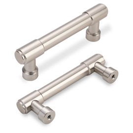 BUKOBYHE 10 Pack 3 Inch(76mm) Kitchen Cabinet Handles Brushed Satin Nickel Cabinet Pulls Alloy Drawer Pulls Solid Cabinet Hardware