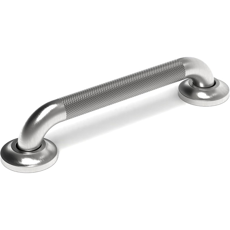 Grab Bar with Knurled Anti-Skid Grip, ADA Compliant 500lbs Supporting,