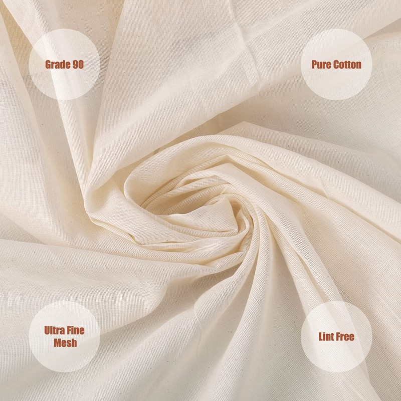 Muslin Cloths for Cooking, Cheese Cloths for Straining, Baking and