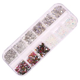 VIVIIHOO Glitter Stones Set - 1440 Pieces, in 4 Models, Hotfix Rhinestones for Textiles, Nails & DIY Crafts. Perfect for Nail Art, Clothing, Face & Body Art