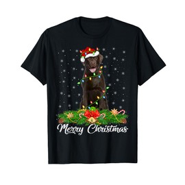 Xmas Lighting Decor Santa Labrador Retriever Dog Christmas Men Women Kids T-Shirt