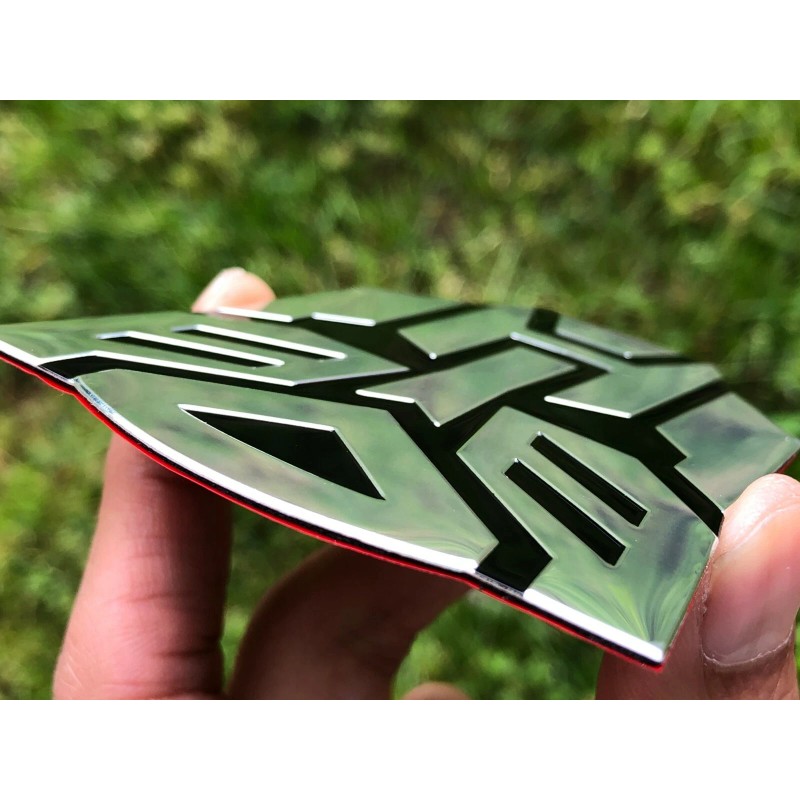 (2 PACK) ALUMINUM Transformers Autobots Optimus Prime Car Sticker Decal