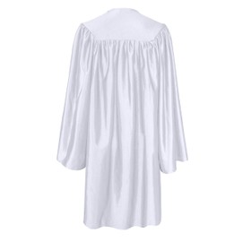 GradPlaza Shiny Choir Robe Kindergarten Preschool Graduation Gown Shiny Graduation Gown for Kids White Size 24