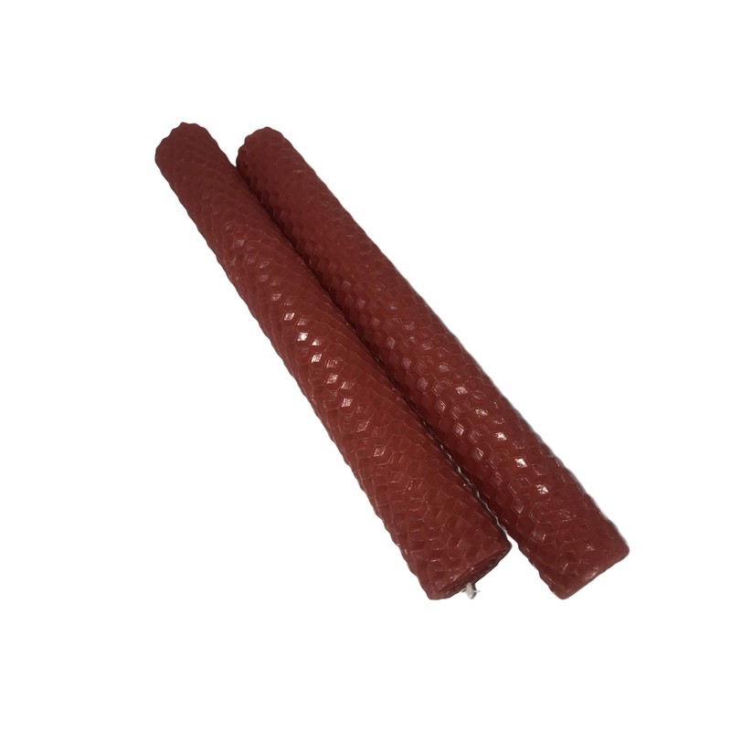Beeswax Hand Rolled Terracotta Honeycomb 8 Inches Taper Candles