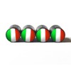 Italy Flag Tire Valve Stem Caps - Black Aluminum -