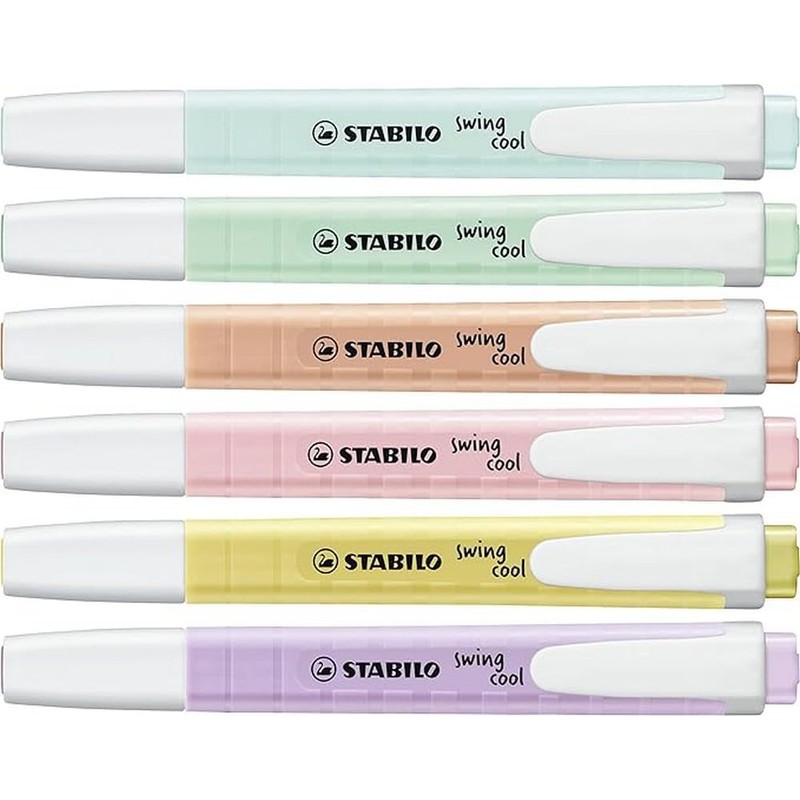 Highlighter - STABILO swing cool Pastel - Pack of 6