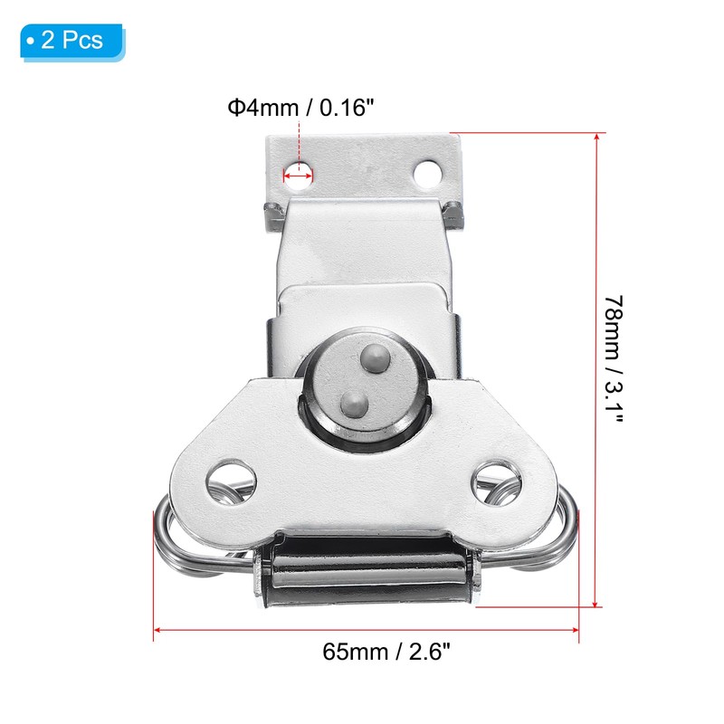 PATIKIL Spring Loaded Small Butterfly Twist Latch 3.1"x2.6", 2 Pack