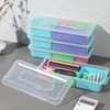 novelinks 4 QT Clear Plastic Dividing Storage Box with 4