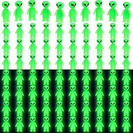 CroBlissful 200 Pcs Mini Alien Figures Glow in The Dark Small Little Tiny Aliens Figurine for Easter Party Favors Prank Rubber Toys Bulk Gifts for Space Party Goodie Bag Fillers Piñata Stuffers