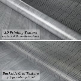 Homease Vinyl Flooring Roll, Versatile PET Leather-Like Floor Covering - Waterproof & Durable, Grey Oak Vinyl Plank Flooring, Easy to Install, Ideal for Rentals & Home Decor - 39.4x196.8 Inches