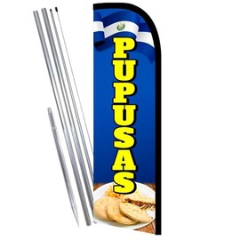 Vista Flags PUPUSAS Premium Windless Feather Banner Flag Kit (Flag, Pole, & Ground Mt)