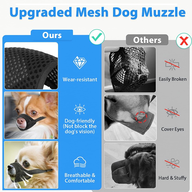 Muzzle for Small Dog, Soft Mesh Dog Muzzle for Small