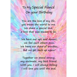 Romantic Birthday Verse Poem Card (Special Fiance)