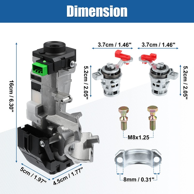 X AUTOHAUX 35100-SDA-A71 Ignition Switch Lock Cylinder Assembly with 2