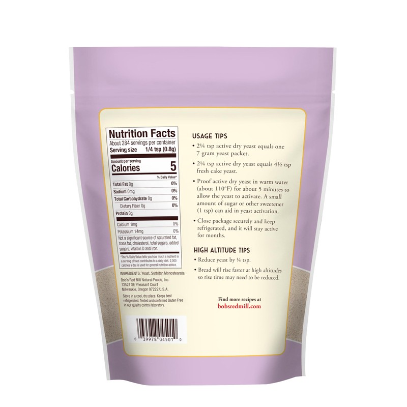 Bob's Red Mill Active Dry Yeast, 8oz (Pack of 5)