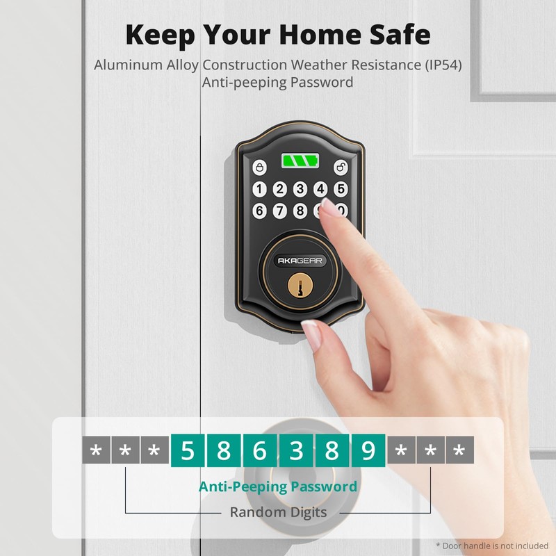 AkaGear Keyless Entry Door Lock with Keypad - Smart Deadbolt