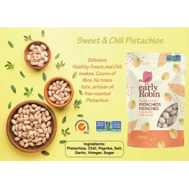 Pistachios, Sweet & Chili, In-Shell, Non-GMO by Early Robin 250g