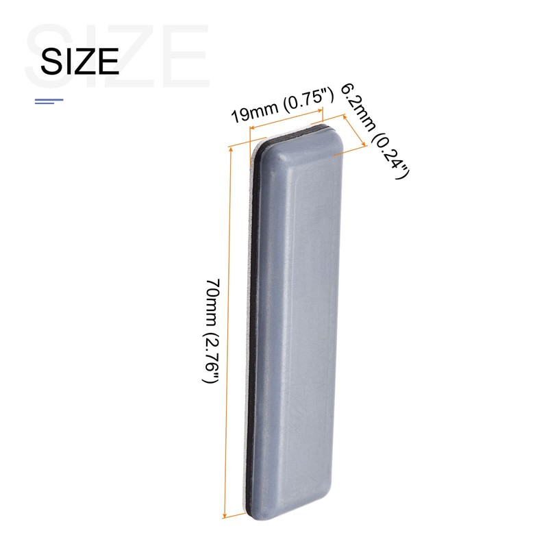 METALLIXITY PTFE Furniture Slider Gliders (70x19mm) 8Pcs, Rectangle Self-Adhesive Floor