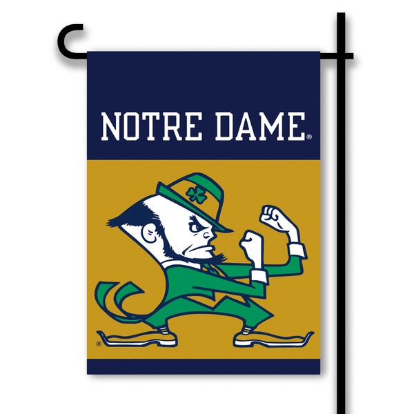 BSI PRODUCTS, INC. - Notre Dame 2-Sided Garden Flag & Plastic Pole with Suction Cups - ND Football Pride - High Durability - Designed for Indoor and Outdoor Use - Great Fan Gift Idea - Classic