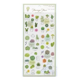Fleurage Fleur Seal, 212689 Flower Language Sticker (Flower Language of Succulents)