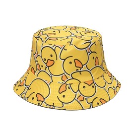 1 Piece Little Yellow Duck Bucket Hat, Reversible Bucket Hat, Sun Protection Hat, Outdoor Sun Hat, Wide Brim Hat, Fun Hat, Unisex
