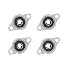 HiPicco Pillow Block Bearing, 4Pcs KPL000 Flange Mounted Pillow Bearings - Bore 10mm/0.39" ID Self Alignment Zinc Alloy Plummer Block Bearing for Diameter 10mm Linear Shaft Rod