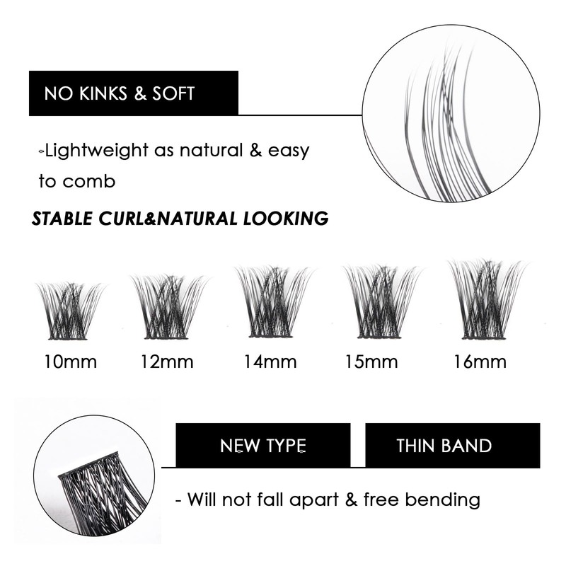 Lash Clusters 144 Pcs Individual Lashes Clusters Eyelash Extensions False