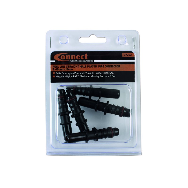 Connect 37202 Straight Male Plastic Pipe Connector 9.49mm x 8mm
