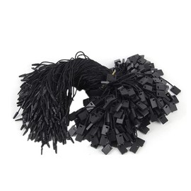 Hang Tag String Nylon String for Hang Tags 200pcs Disposable Black Price Nylon Hang Tag String with Snap Lock Pin for Clothes Brand Tag Price (Black)