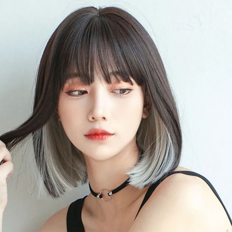 Women Wig Hair Soft Realistic Adjustable Short Straight Female Wig
