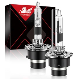 WinPower D2R Xenon HID Headlight Bulb, 6000K Cool White 35W Metal Stents Base High Low Beam Replacement Lights, Pack of 2