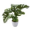 Kobe Flower Story MH-1003 Faux Green Mini Monstera Pot, Height