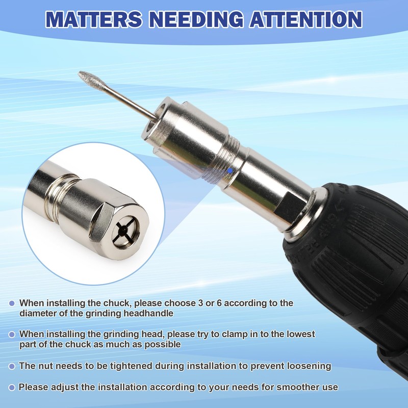 2-Pack Angle Grinder Conversion Accessories Adapter 5/8"-11 Thread to 1/4"&