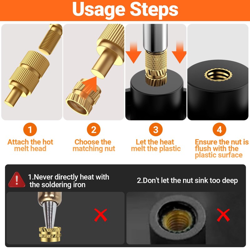 Preciva Threaded Inserts Set, 716Pcs Heat Set Inserts Nuts Bolts